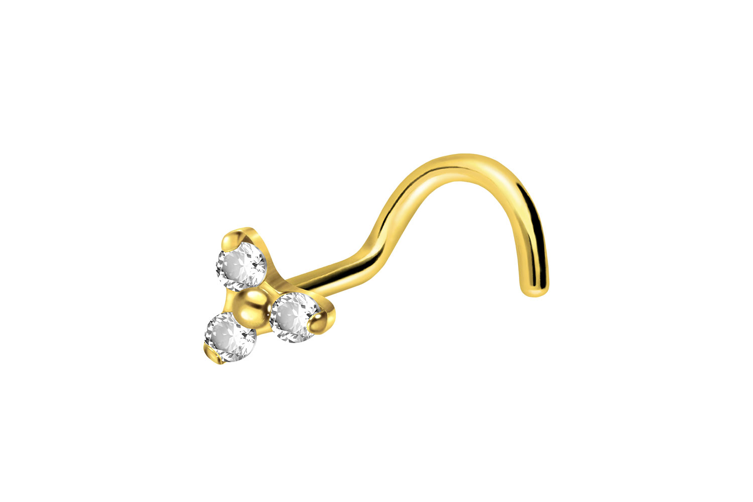 Titan Nasenstecker Nasenpiercing Spirale KRISTALLBLUME